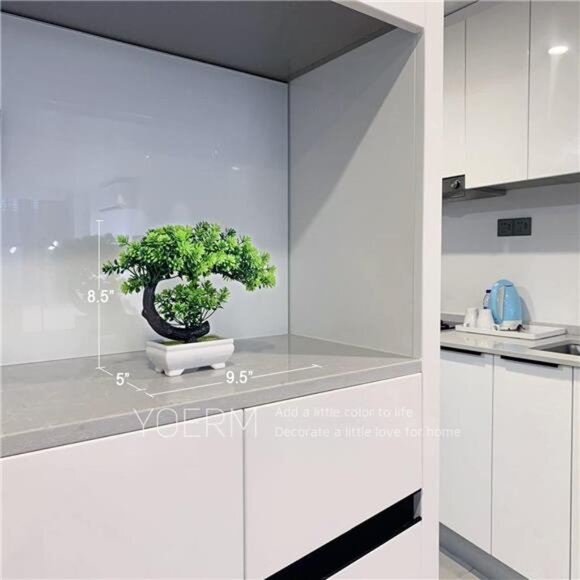 Small Fake Plants Artificial Bonsai Tree for Bookshelf Bathroom Home Décor - Picture 5 of 7